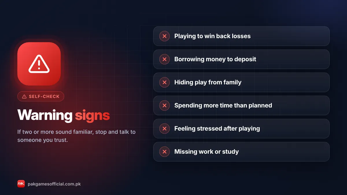 Problem gaming warning signs checklist